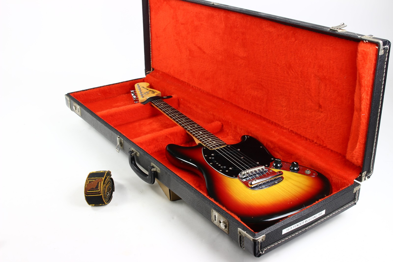 1978 Fender Mustang Sunburst Vintage Electric Guitar w Original Hard Case &
