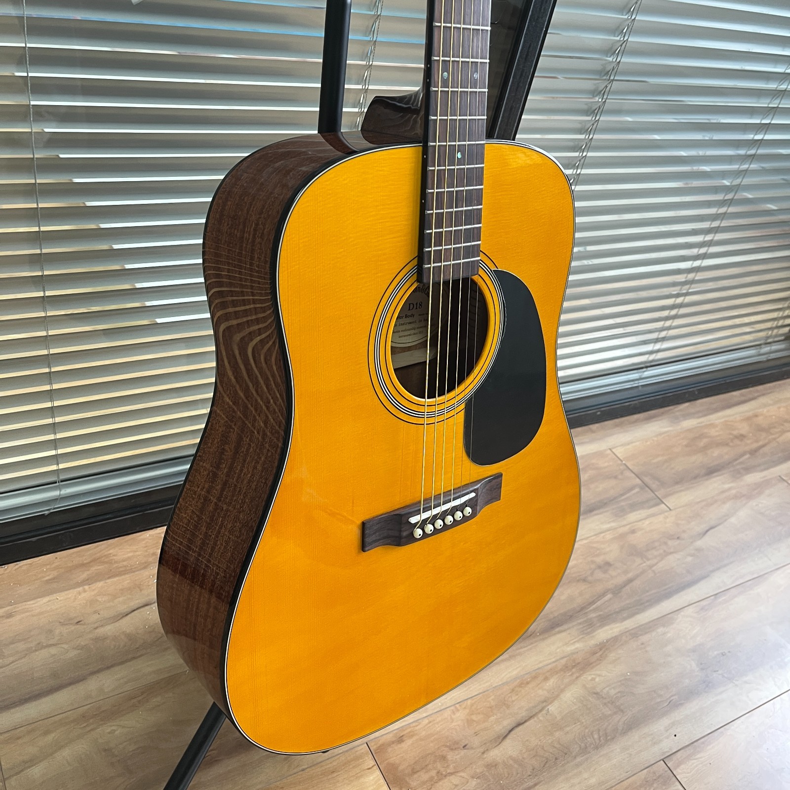 Ship US D-18 Acoustic Guitar 41″ Full Size Solid Wood Body Black Pickguard
