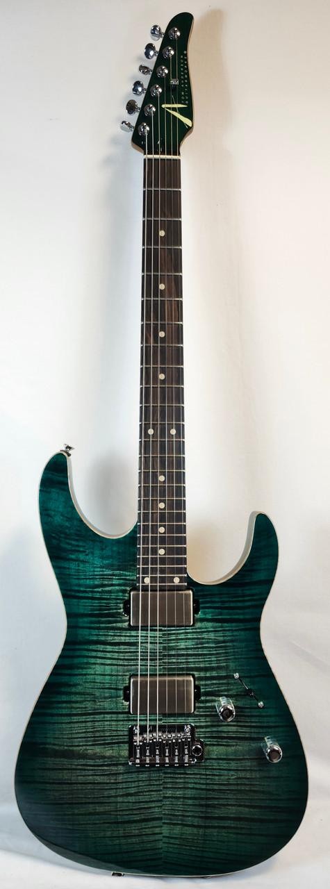 Tom Anderson Angel, Flame Maple Top, Ziricote FB, HC1/HC2+, Cajun Key Lime to Te