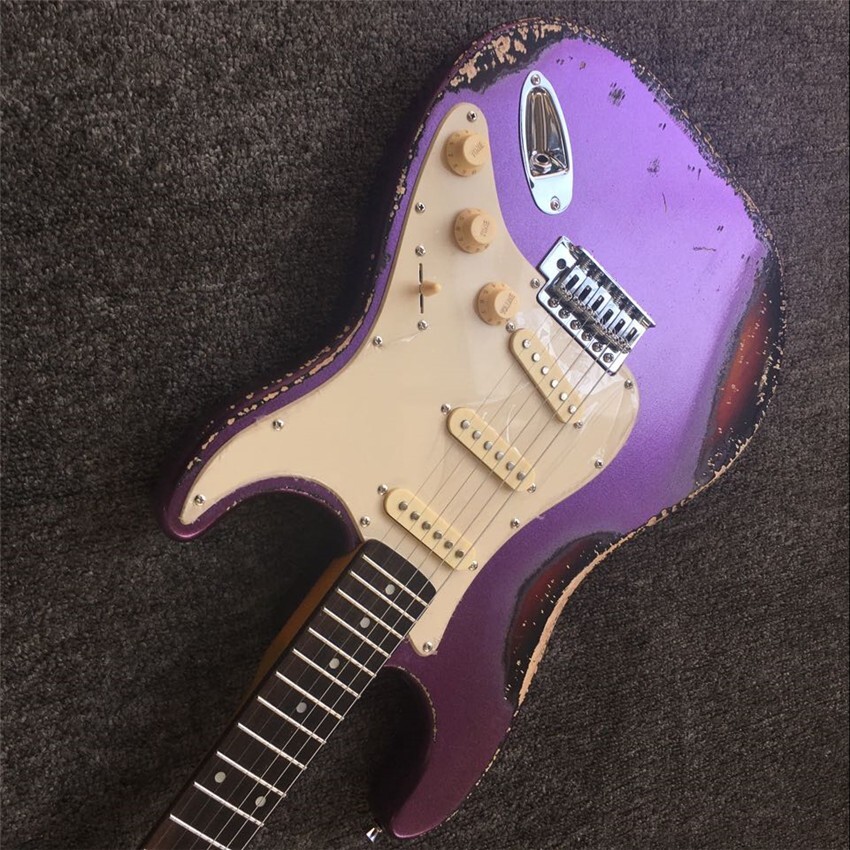 Royal Patina Purple Relic: 6-String, 21 Frets, Mahog Body, Maple Neck