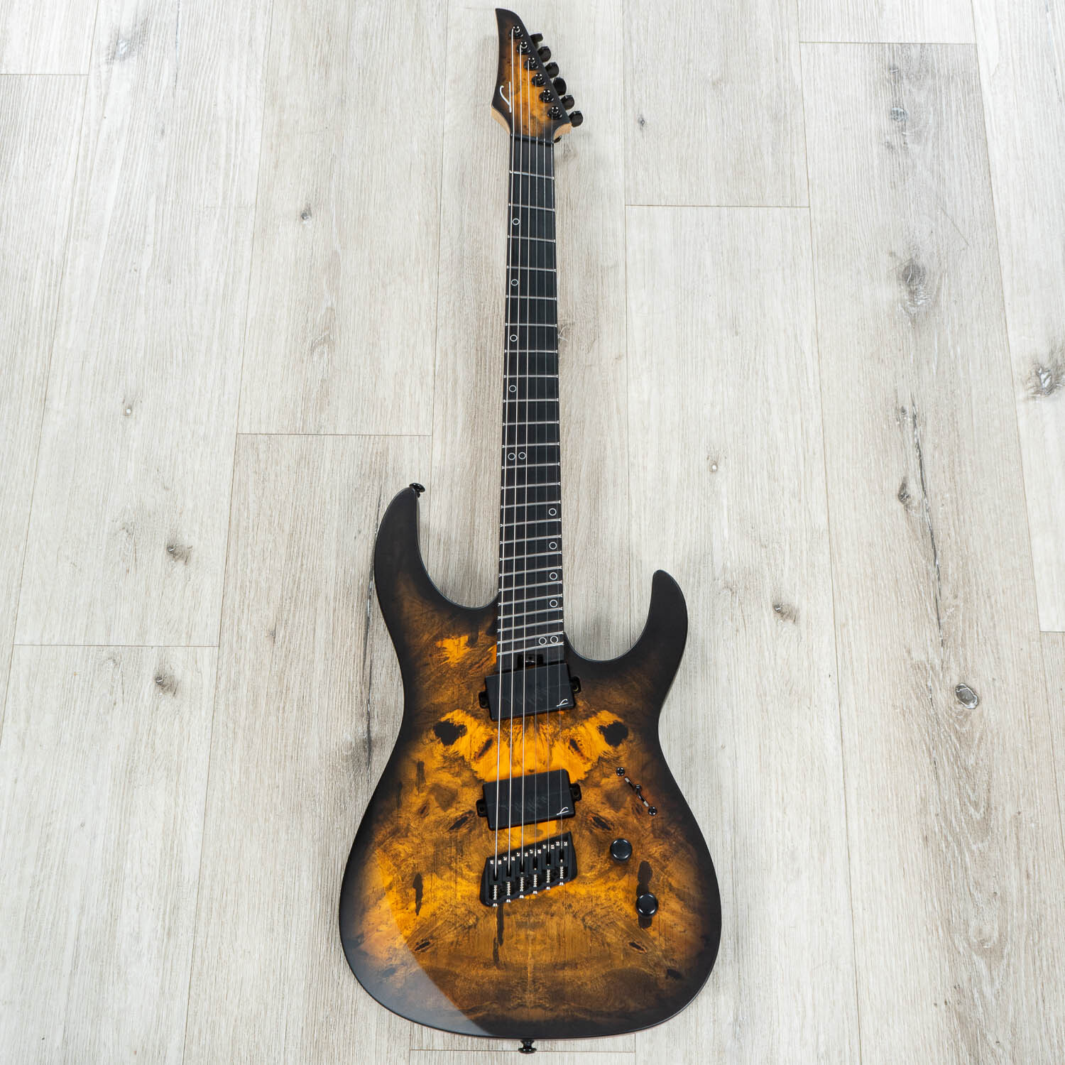Legator N6FSS Ninja Super Shred Multi-Scale Guitar, Buckeye Burl, Death Valley