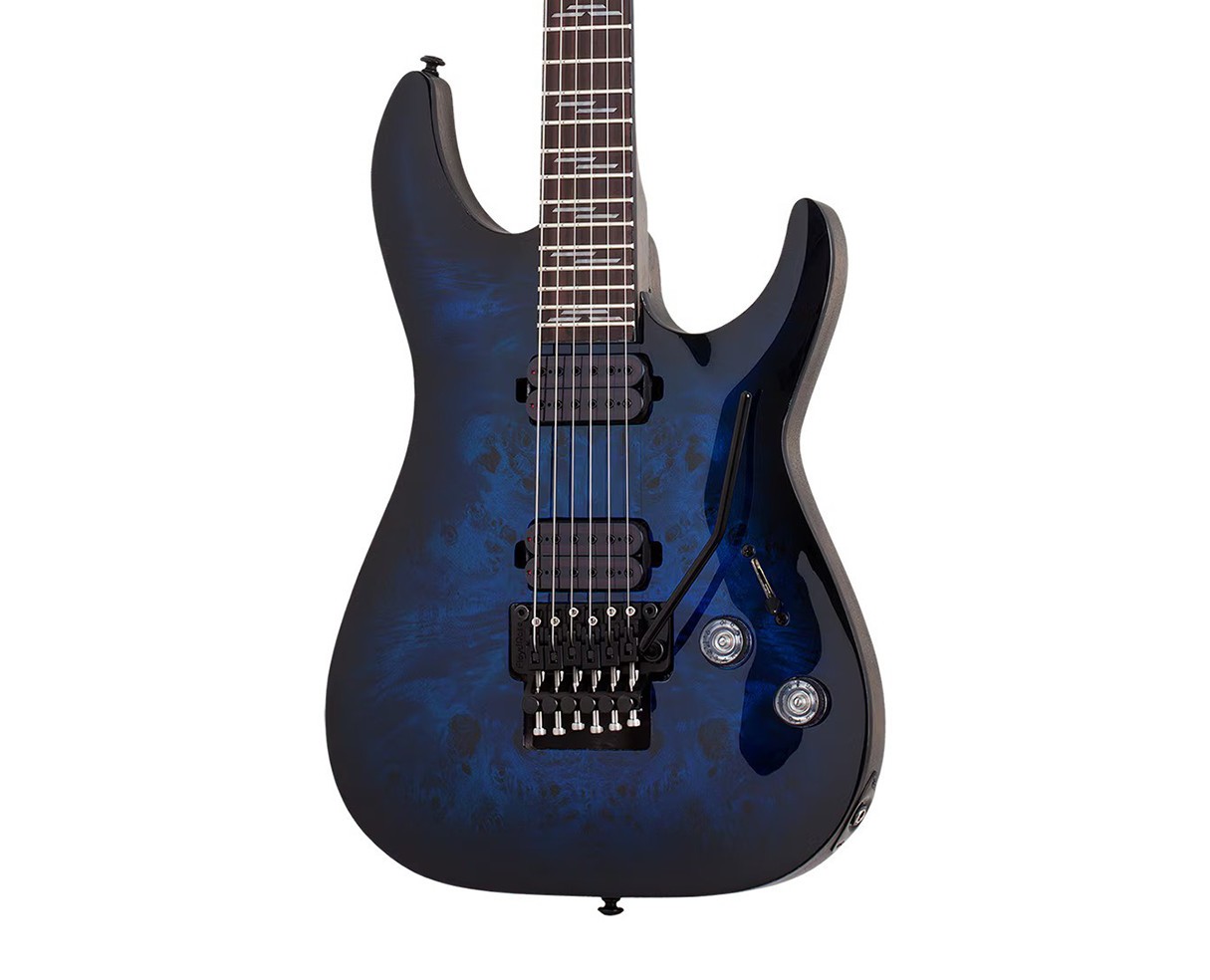 Schecter Omen Elite-6 FR Electric Guitar – See Thru Blue Burst – Open Box