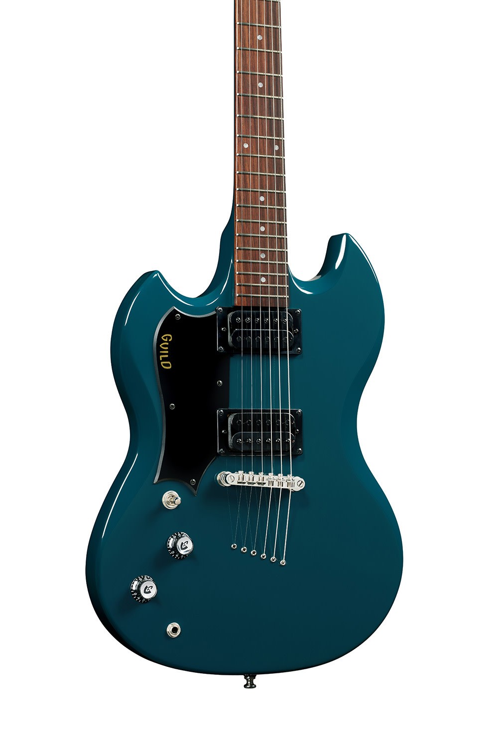 Guild Polara Left-Handed Electric Guitar, Rosewood Fingerboard, Blue Steel