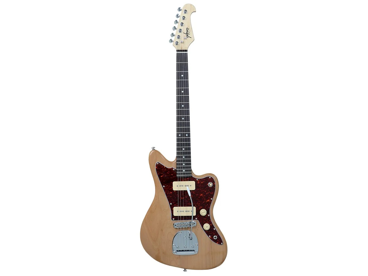 Monoprice Offset OS40 DLX Plus Alder Electric Guitar with Gig Bag Natural Color
