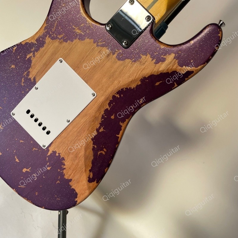 Hot Heavy Aged Solid Body Electric Guitar Stainless Rounded Fret Classic Rock