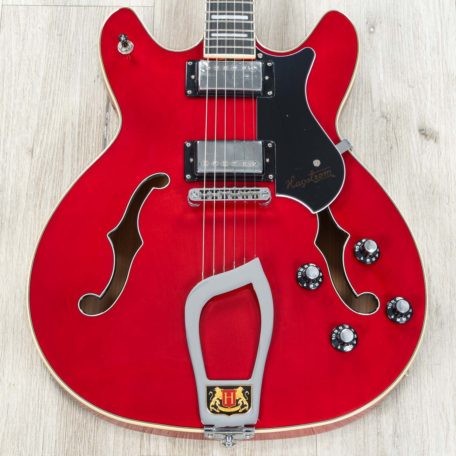 Mint Hagstrom Viking Semi-Hollow Electric Guitar Wild Cherry Trans Finish WCT