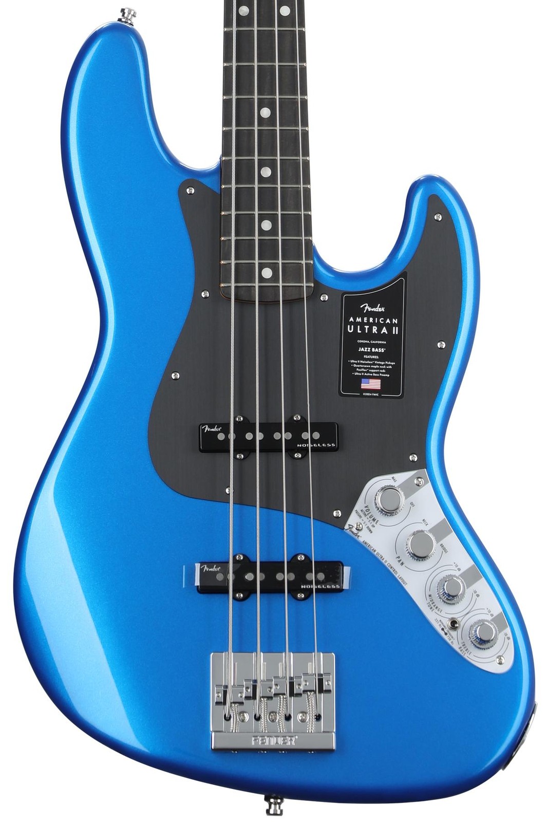Fender American Ultra II Jazz Bass – Noble Blue, Ebony Fingerboard