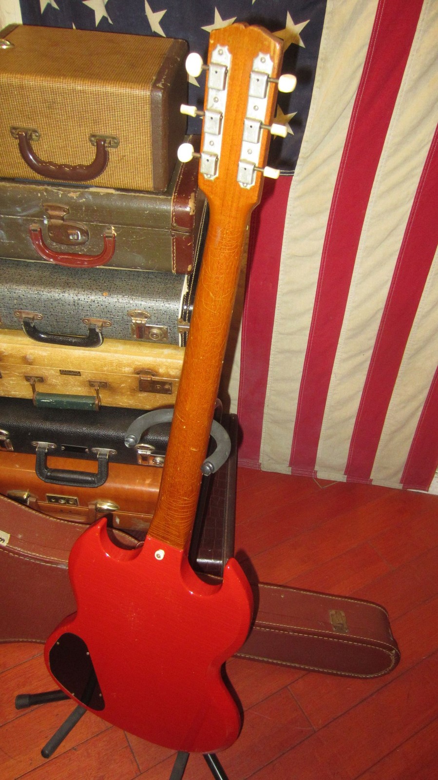 Vintage 1966 Gibson Melody Maker SG Electric Guitar Cardinal Red With Case
