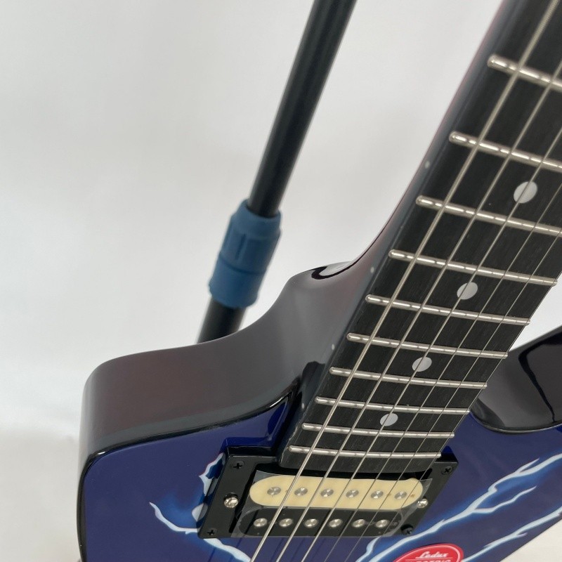 ML 79 Darrell Blue Lightning Electric Guitar HH Pickups Brown Rounded fret Edge