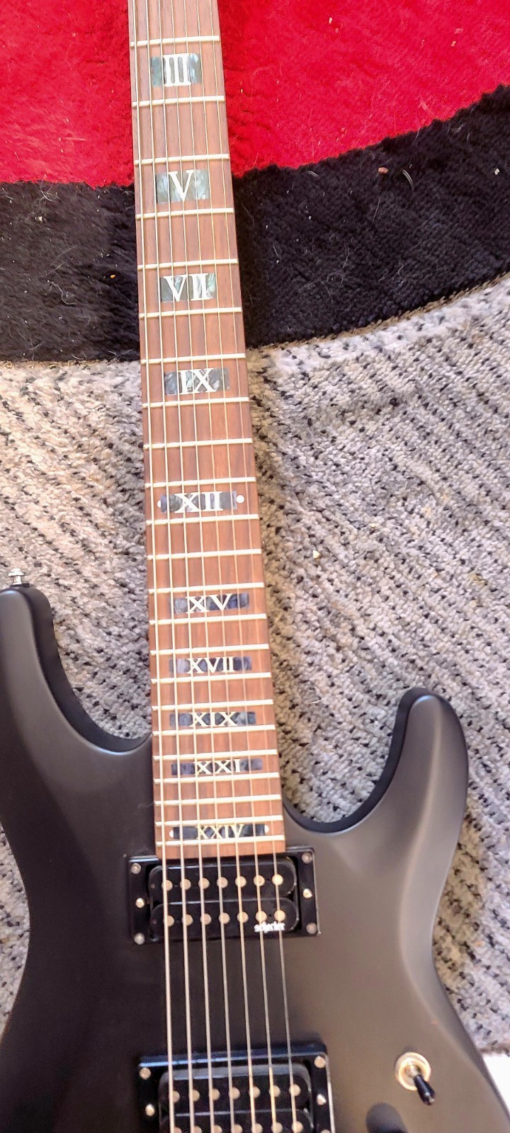 Schecter Diamond Series C-7 Deluxe Satin Black Electric Guitar