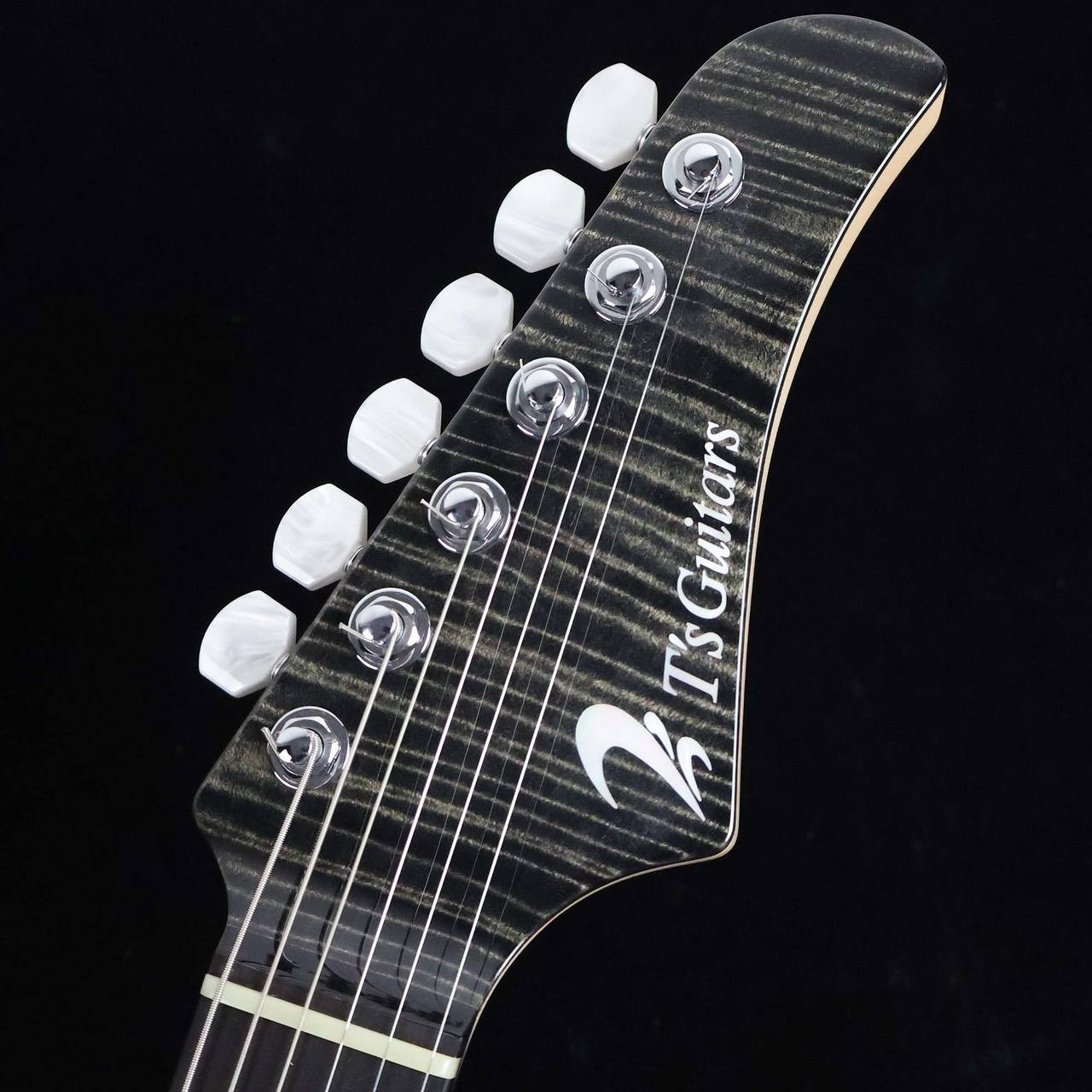 T’s Guitars DST-Pro24 Flame Top Trans Black 4A-5A Flamed Maple Used