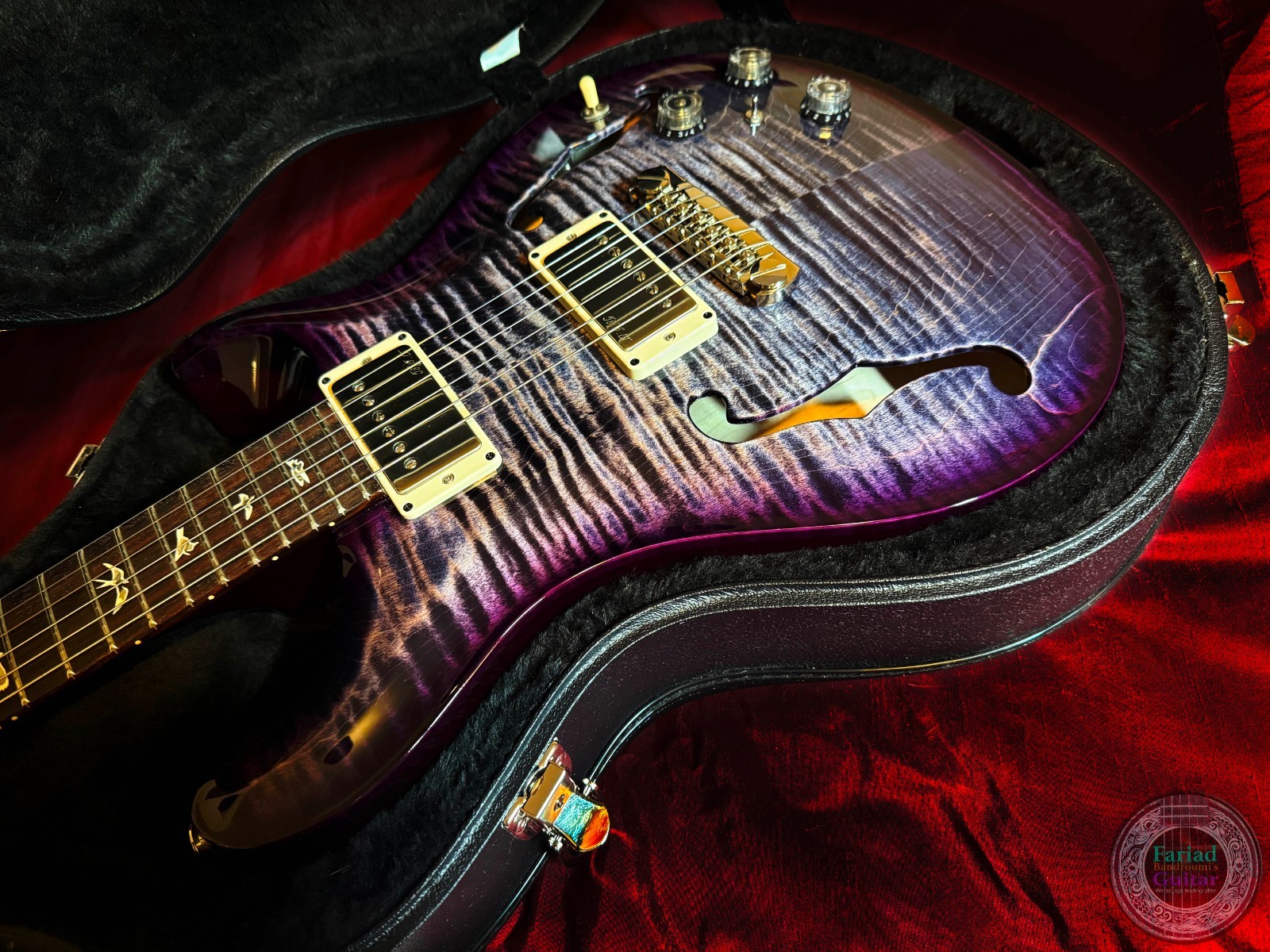 PRS Hollowbody II Piezo Hollow Body, Custom Purple Mist Finish( “Brand New” )