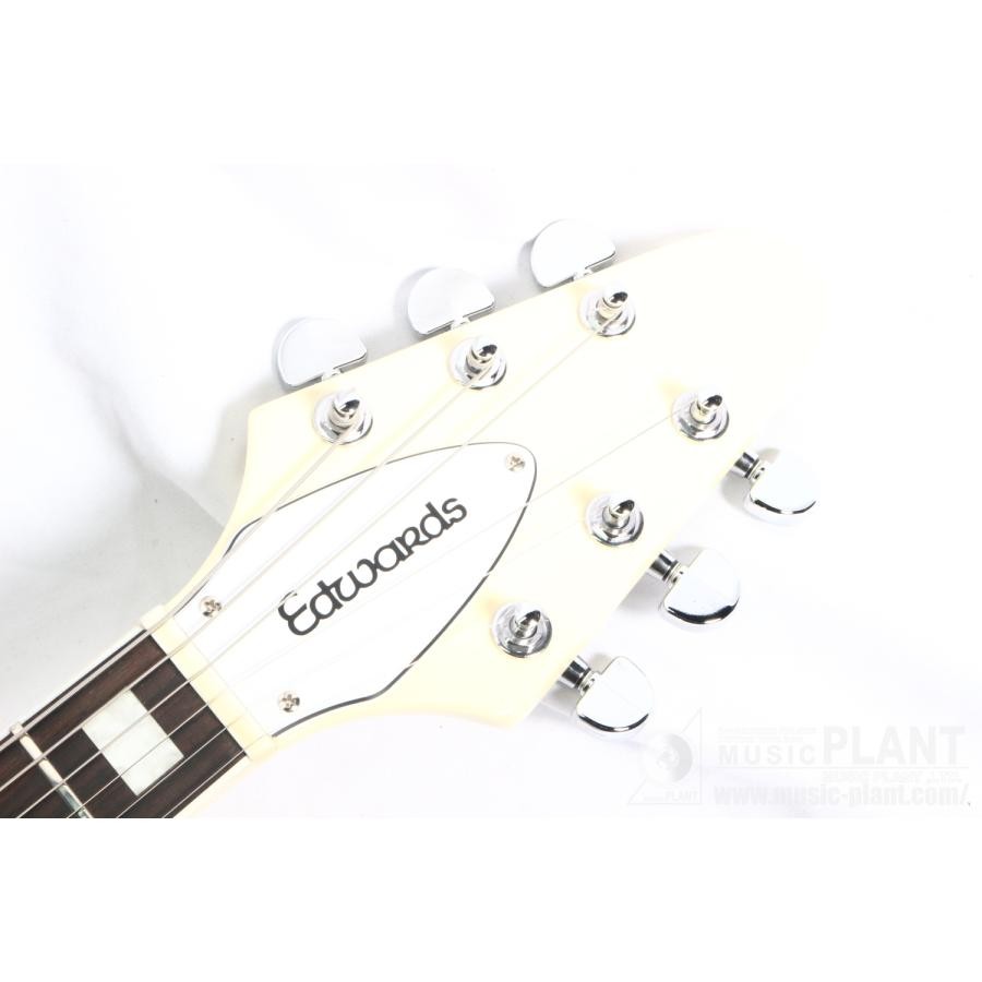 Edwards E-FV-LTD Vintage White Flying V type electric guitar with gig bag