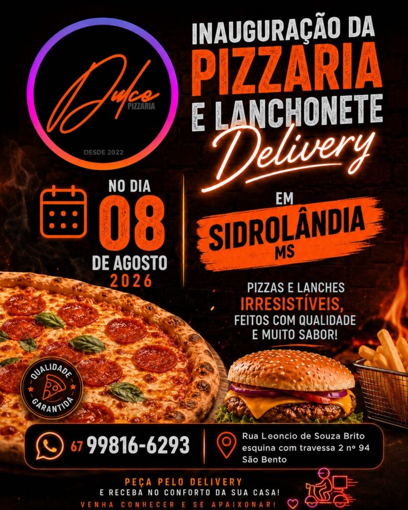 fd15903b-35e1-490f-bc45-4c551a0a5a11-819x1024 Dulce Pizzaria e Lanchonete Delivery chegam ao Bairro São Bento com a tradição de Corumbá e Calzone como diferencial